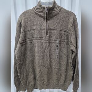 Dockers Men's Taupe Zip-Up Sweater